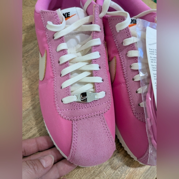 Nike Women’s Pink & Grey Cortez-Style Sneakers - Picture 10 of 13